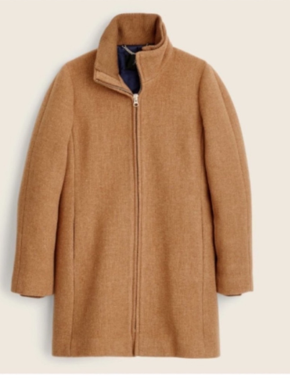 J. Crew Camel Wool Peacoat with Navy Quilted Lining - Picture 2 of 6